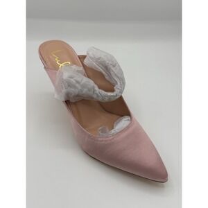 Lulus Sephoraa Rose Gold Satin Pearl Pointed-Toe Mule Pumps Women's 9 NWB